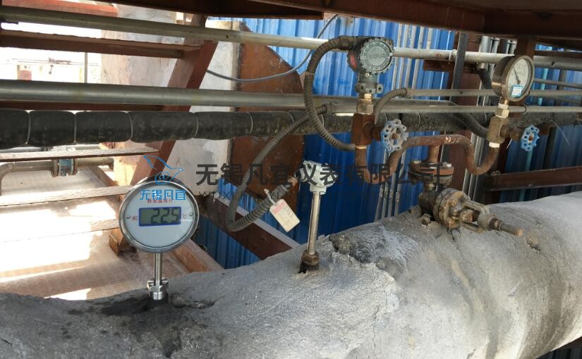 張家港天然氣鍋爐用雙金屬溫度計(jì)，熱電阻現(xiàn)場(chǎng)